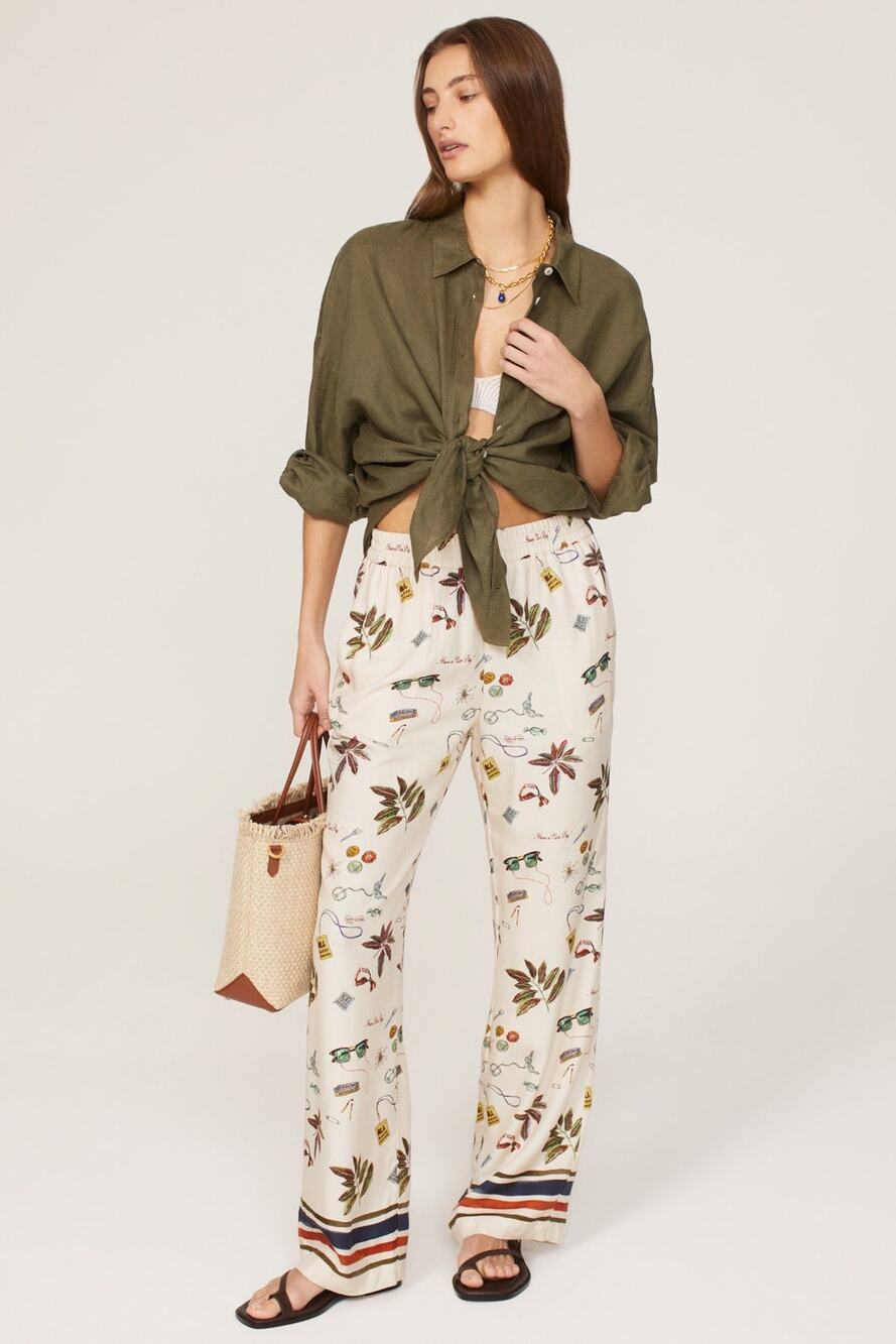 SCOTCH & SODA Multicolored Printed Vacation Themed Loose Gia Pants size Medium
